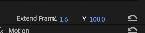 Screenshot of extend frame setting