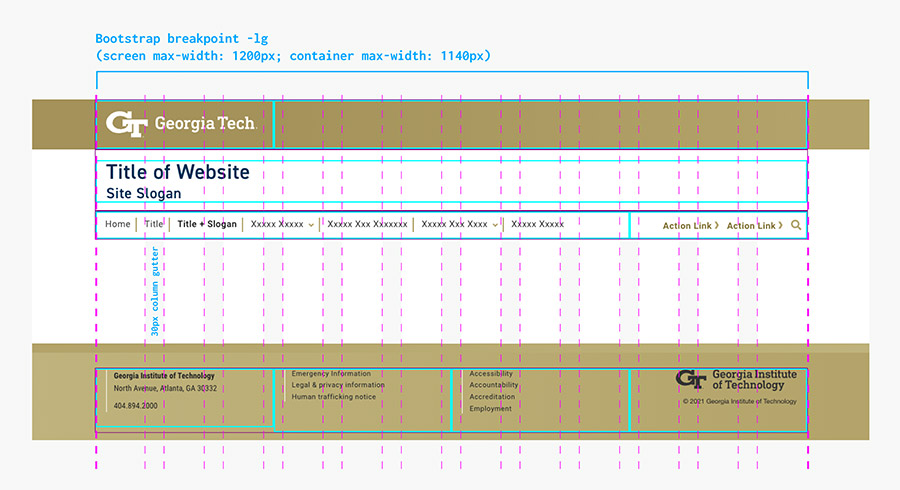 Georgia Tech header - large breakpoint